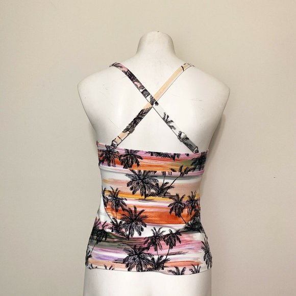 Next Women's Palm Tree Body Tankini Swim Top XS - Picture 2 of 3